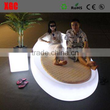 2016 new Modern led light Plastic Round bed circular beds bedroom furniture