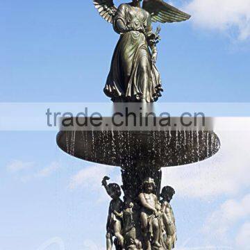 Outdoor Large Decoration Metal Crafts Bronze Angel Statue Garden Fountain for Sale photo-2