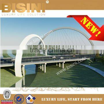 Semicircular Arch Prefab Bailey Portable Steel Structure Bridge, Metal Construction Bridge with Drawing(BF08-Y10003)