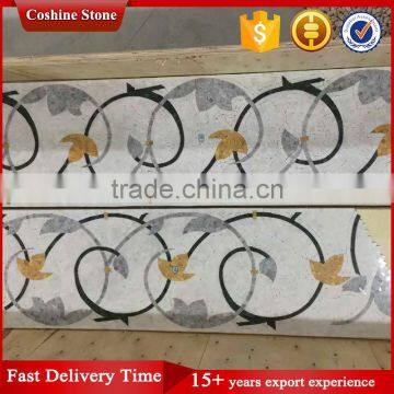 Castle Hanging Flower Pattern no Gap Natural Marble Waterjet Mosaic Floor Tiles photo-2