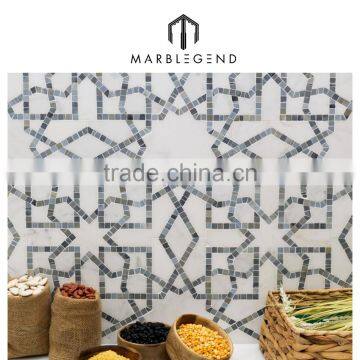 Natural white marble mosaic wall cladding