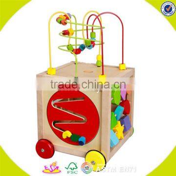 2017 wholesale 5 in 1 baby wooden activity cube new design kids wooden activity cube funny children wooden activity cube W11B136