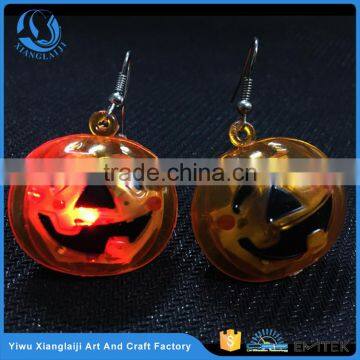 Halloween pumpkin blinking party lights flashing light up earrings