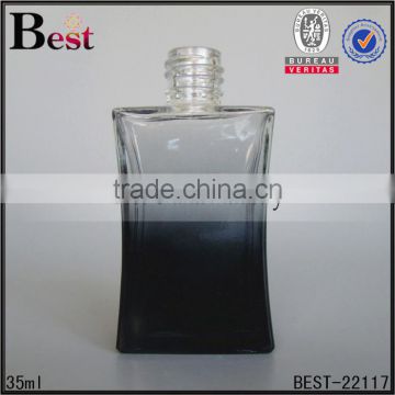 cosmetic packaging square 35ml glass bottle perfume refillable gradual black bottle glass china suppliers