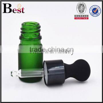 5ml Frosted Green Small Glass Oil Bottle Wholesale With Big Head Dropper photo-2
