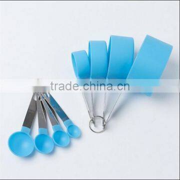 Hot sale unique sky blue 1/2 cup cosmetic scoop, OEM 8 set plastic mini plastic scoop, custom widely useful plastic scoop maker