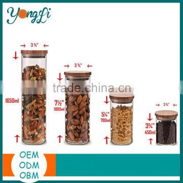 Kitchen Countertop and Bathroom Clear Glass Canister Jars Glass Candy Jar photo-2