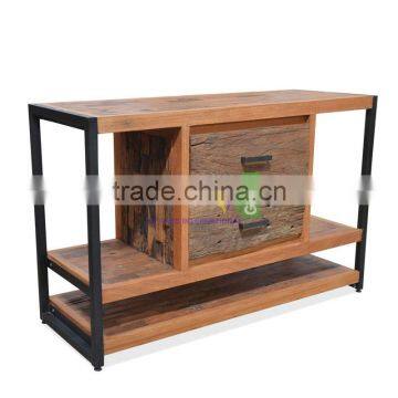 Buffet Industrial Style For Living Room With Reclaimed and Rustic Wood Combination With Black Metal photo-3
