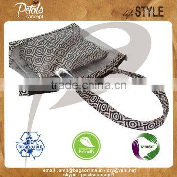 Transparent See Through Hand Bag With Removable Travel Bag - Made From Canvas With Exclusive Print & With Hand Bead Work - Hot photo-5