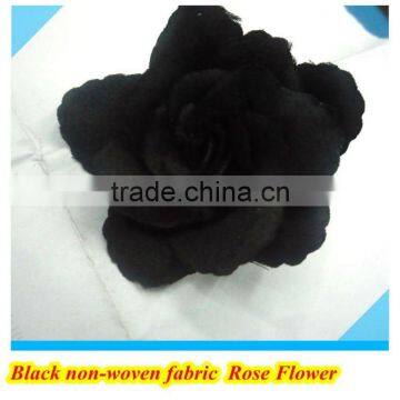 fashion black non-woven rose flower