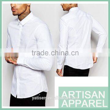 wholesale new style mens shirts custom slim long sleeve white shirt for man