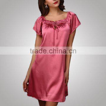 Modern Design Chinese Style New Fashion Satin Nightdress Women Dress Manufacturer