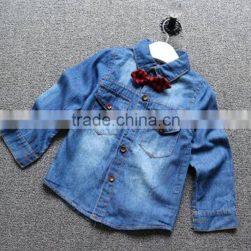 Wholesale boys and girls tops and jeans photos with cheaper price free bowtie