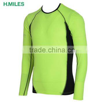 Sport plain sublimation gym running tights wear custom blank long sleeve compression shirt
