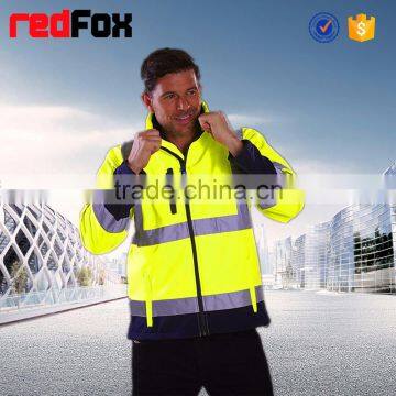 High Visibility Cheap Men Reflective Safety Softshell Winter Jacket photo-2