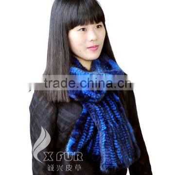 CX-S-19E 2017 Fashion Custom Scarf In Stock Knitted Mink Fur Scarf Women photo-5