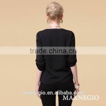 Simple Design Modern Long Sleeve Chiffon Model Blouse photo-4