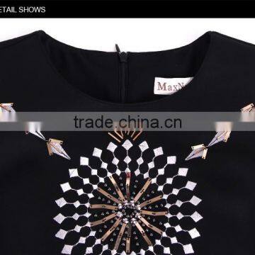 Maxnegio Fashion Designer Woman Bodycon Embroidered Dress photo-5