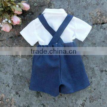 2017 New Arrival Toddler Summer Children's Clothing Sets Wholesale Baby Clothes White Shirt and Shorts New Baby Suit