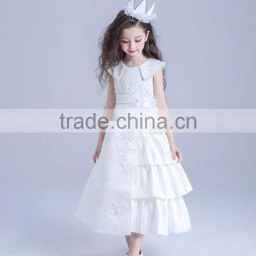 2017 Children Dress Embroidery Design Child Long Wedding Dress photo-3