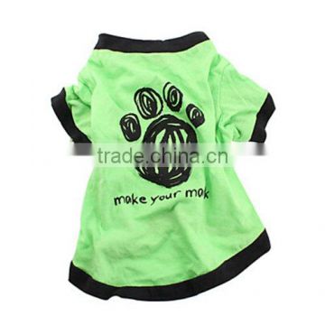 green Pet Puppy Summer Shirt Pet Clothes T Shirt with printing