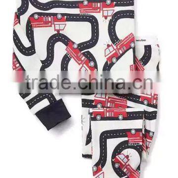 Fire truck printed snug fit pajama set