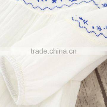 S33524W Girls Blouse Flower Embroidery Korea Style Sweet Blouses photo-5