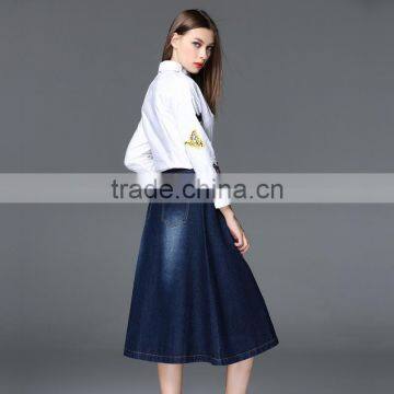 Elegant Stylish Women Long Jeans Skirts High Quality photo-3