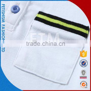 2017 OEM Service Boys White Short Sleeves Summer Polo Shirts for Little Boys photo-2