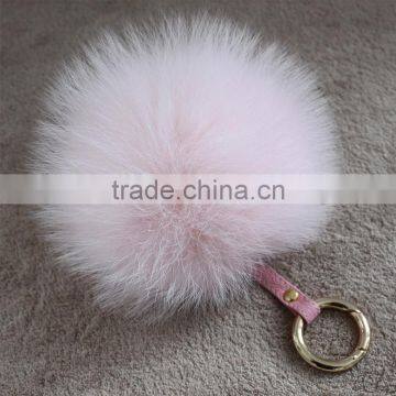 Myfur High Quality Luxury Colorful 12-13cm Fluffy Fox Fur Ball Keychain