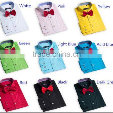 Men's long sleeve wrinkle free shirt with bowtie