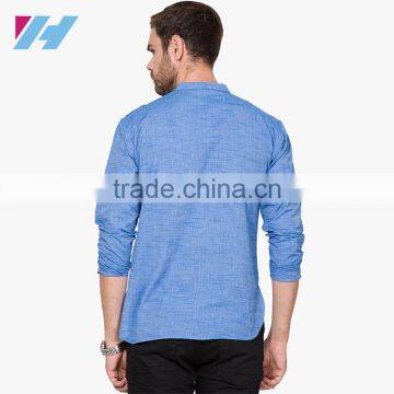 Men's Clothing Long Sleeve Blue Striped Kurta photo-4