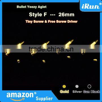 (MOQ:100pcs) Yeezy Lace With Metal Bullet Tips With Tiny Screws - Yeezy Lace With Screw Metal Bullet Tips - Free Screwdrivers