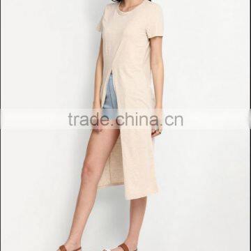 Women Blank Cotton Longline Design t Shirt photo-6