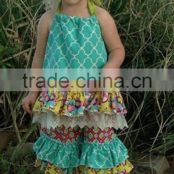 Ibear Garment Factory Girls Clothing Latest Design Baby Frock Dress Wild Dress Ruffle Sets Boutique Spring Outfits photo-5