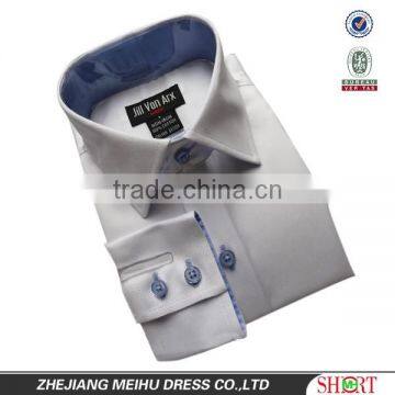 Classic boy's long sleeve two-button cuff contrast collar and cuff casual shirt