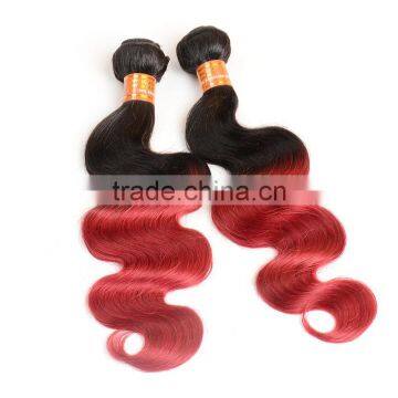 Ombre Hair1b/burgandy Body Wave Brazilian Hair Weaves photo-2