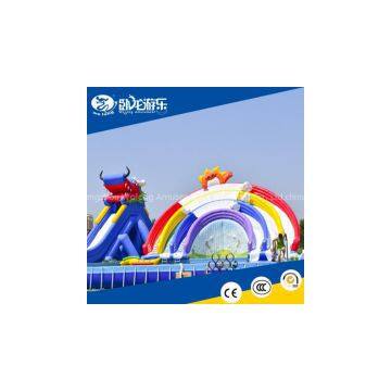 Giant New Design Rainbow Inflatable Water Slide for Sale
