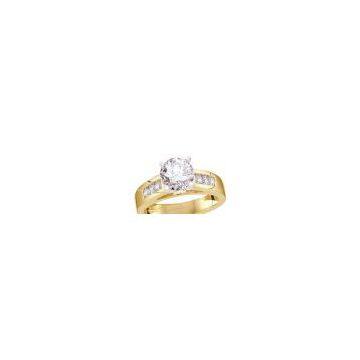 2.80Ct Round Cut Diamond Ring In 14K Yellow Gold
