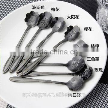 high quality stainless steel coffee spoon /bsd daisy sunflower stainless steel tea spoon /fancy dessert spoon ice cream spoon