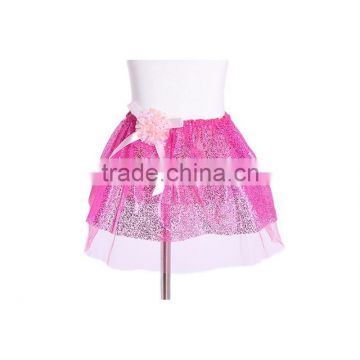 Rose red tutu skirt girl dance party dress made in china