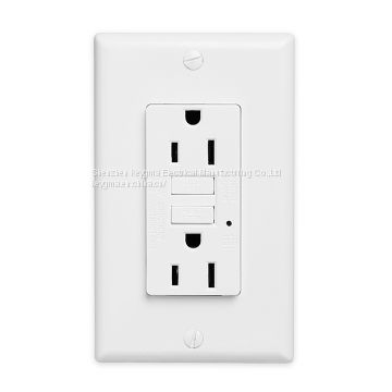 UL listed 15A self test GFCI outlet for bathroom kitchen