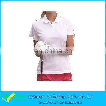 Classical Plain White Dri Fit Cool Pass Short Sleeve Golf Shirt For Woman