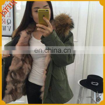 Fur Lined Winter Jacket Raccoon Fur Hood Down Parka