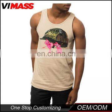 New Mens Singlet Custom Print 100 Cotton Tank Top