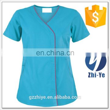 nurse wear snap front health care uniforms in hospital