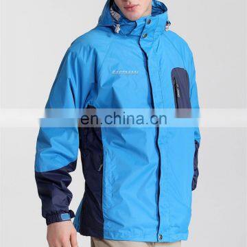 blue and black thermal comfortable ski jacket