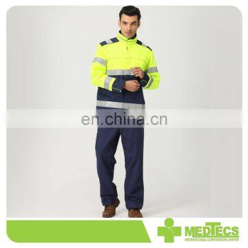 Yellow and Blue Customized Reflective Pipe Working Safety Jacket photo-2