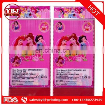 Full Cartoon Printed opp plastic bag for stationery set