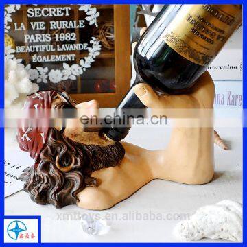 resin Human bust wine bottle holder statues figurine for home decor